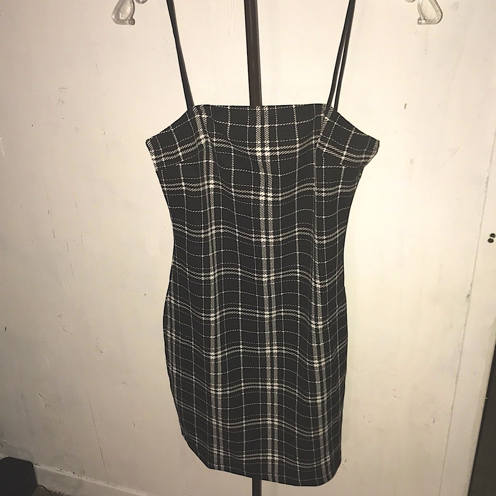 Plaid bodycon mini dress